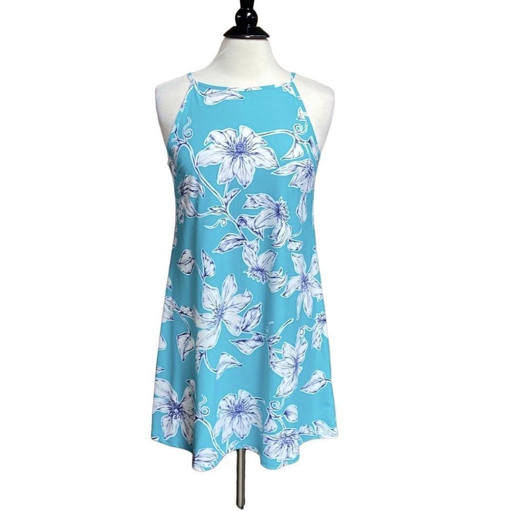 Aryeh Floral Sleeveless Halter Dress Size Medium